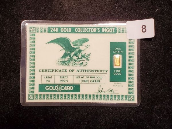 GOLD! Cool piece. 24k Collector's Ingot