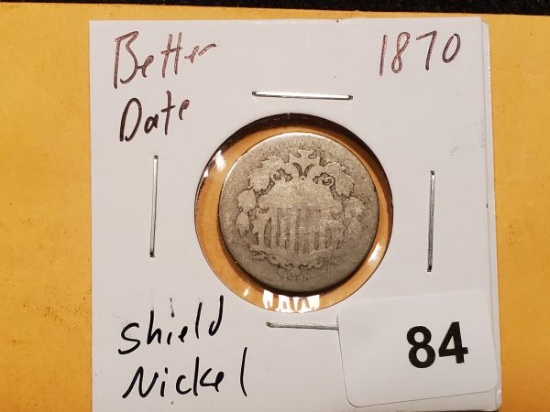 Better Date 1870 Shield Nickel