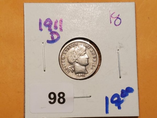 1911-D Barber Dime