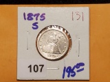 1875-S Seated Liberty Quarter