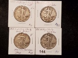 Four more Walking Liberty Half-Dollars