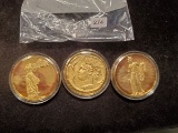 THREE VERY COOL GOLD PLATED MEDALS