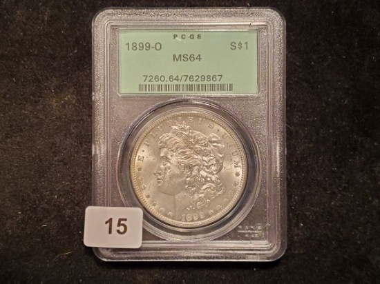 PCGS Old Green Holder 1899-O Morgan Dollar in MS-64