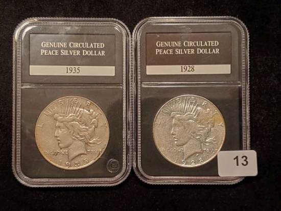 1935-S and 1928-S Peace dollars Slabbed