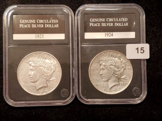 1925-S and 1924 Peace Dollars slabbed