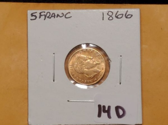 GOLD! OLD GOLD! France 1866 5 francs