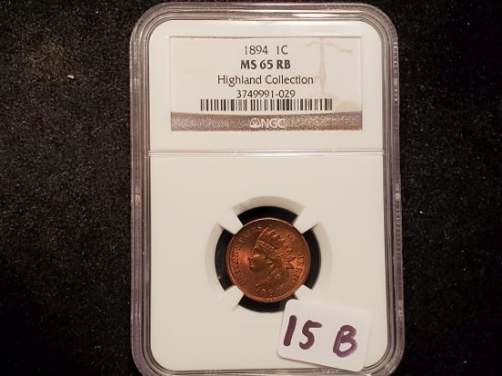 **HIGHLIGHT** NGC 1894 Indian Cent MS-65 RED-BROWN