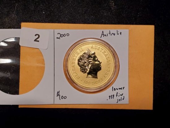 GOLD! 2000 Australia $100 Lunar Series One Ounce Gold