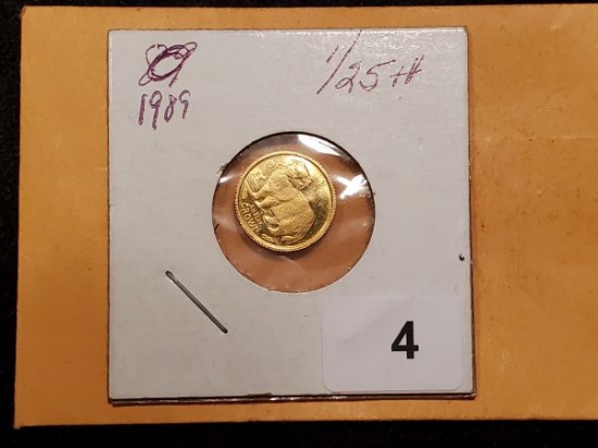 GOLD! 1989 gold 1/25th Crown Proof
