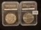 Two Brilliant Uncirculated Eisenhower Dollars
