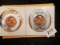 Two BU RED 1964 encased Cents