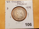 Good looking 1929 St Thomas and Principe 20 centavos