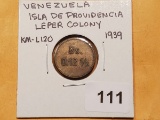 Venezuela LEPER COLONIES 0.12-1/2 Bolivar KM# L20