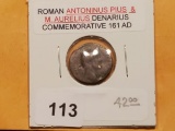 Roman Antoninus Pius and M. Aurelius Denarius