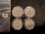 Four Walking Liberty Half Dollars from the 1920's