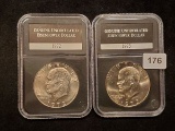 1972-D and 1973-D Slabbed BU Ike Dollars