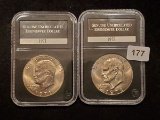 1971-D and 1978-D slabbed BU Ike Dollars