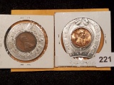 Two 1972-D Encased Cents