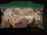 one pound and 4 ounces of mixed world coins