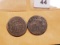 1866 and 1864 Two cent pieces