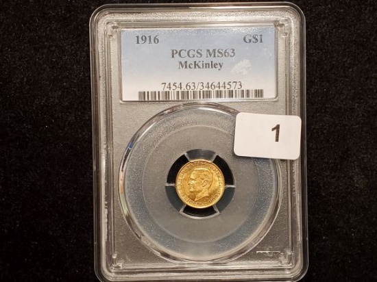 GOLD! PCGS 1916 Gold McKinley $1 Commemorative in MS-63