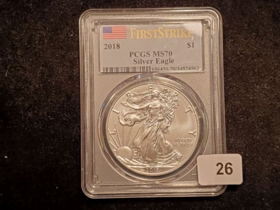 PCGS 2018 American Silver Eagle in MS-70