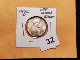 ERROR COIN! Off-Metal 1972-D Lincoln Cent