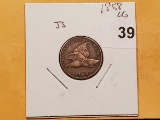 1858 Large Letters Flying Eagle Cent in Very Fine condition