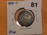 Semi-Key 1853-O Seated Liberty Dime in FINE!