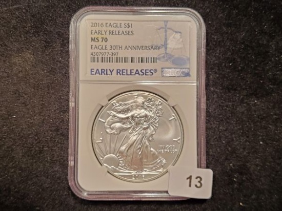 NGC 2016 American Silver Eagle in MS-70