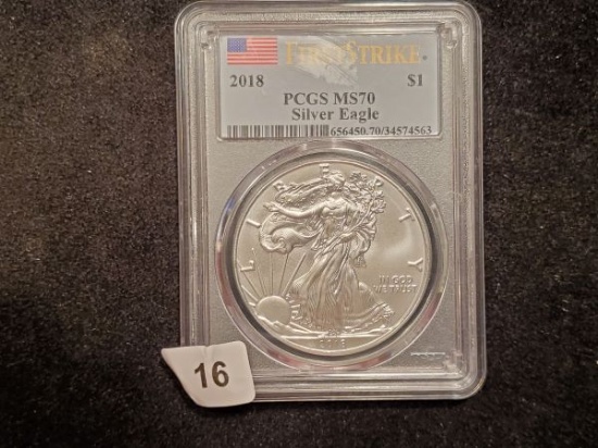PCGS 2018 American Silver Eagle in MS-70
