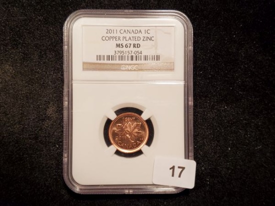 NGC 2011 Canada Cent Copper Plated Zinc MS-67 RED