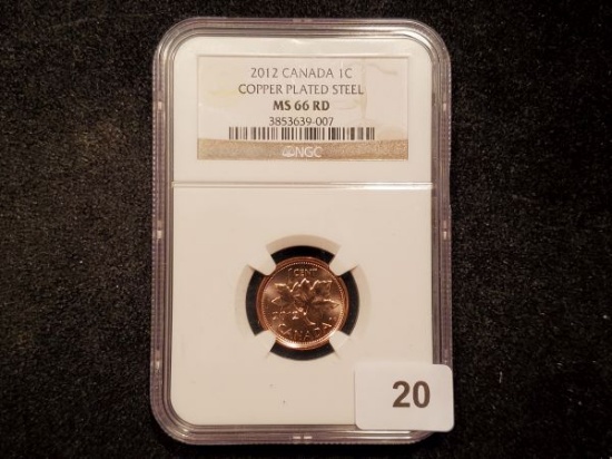 NGC 2012 Canada Cent copper-plated steel in MS-66 red