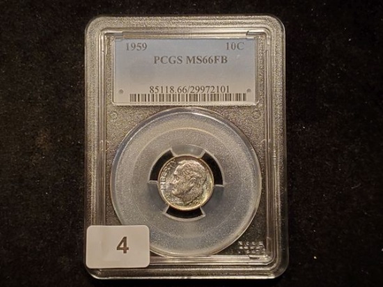 PCGS 1959 Roosevelt Dime in MS-66 FULL BANDS