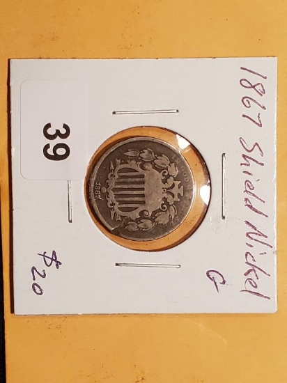 1867 Shield Nickel in Good