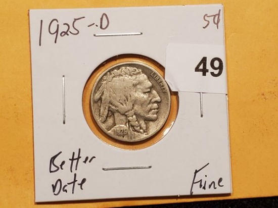 Better Date 1925-D Buffalo Nickel in Fine