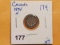 1874-H CANADIAN SILVER 5 CENTS