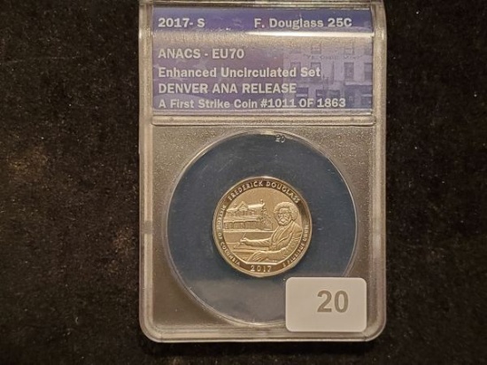 ANACS 2017-s Enhanced Uncirculated Frederick Douglass Quarter 70