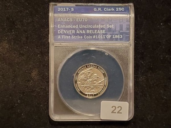 ANACS 2017-s Enhanced Uncirculated George Rogers Clark Quarter 70