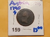 OLD. Austria 1790-s ein kreutzer coin