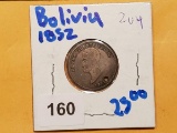 silver medal -BOLIVIA AL PRESIDENTE BELZU EL PUEBLO POTOSINO 1852