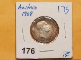 AUSTRIA SILVER 1908 1 CORONA COIN