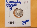 Canada 1880-h silver 5 cents