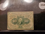 Ten cent postal fractional note with George Washington on the front