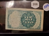 5th issue 25 cent fractional note printed from 1874-1876