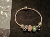 STERLING SILVER PANDORA BRACELET WITH CHARMS