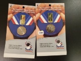 Two 1995 UNCIRCULATED OLYMPIC COMMEMORATIVE HALF DOLLARS