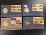 Four American Revolution bicentennial commemorative medal sets