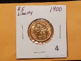 GOLD! 1900 Liberty Head $5 Half-Eagle
