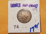 1883 No Cents V Nickel